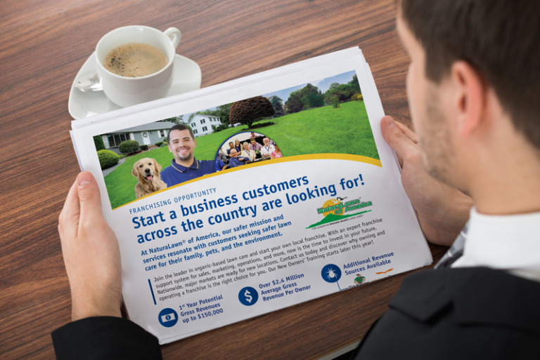 large display ad in a newspaper to effectively Advertise a Franchise