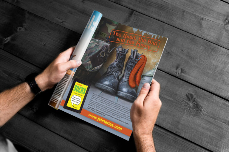 Person looking at a Magazine Advertisement Magazine Display Advertising